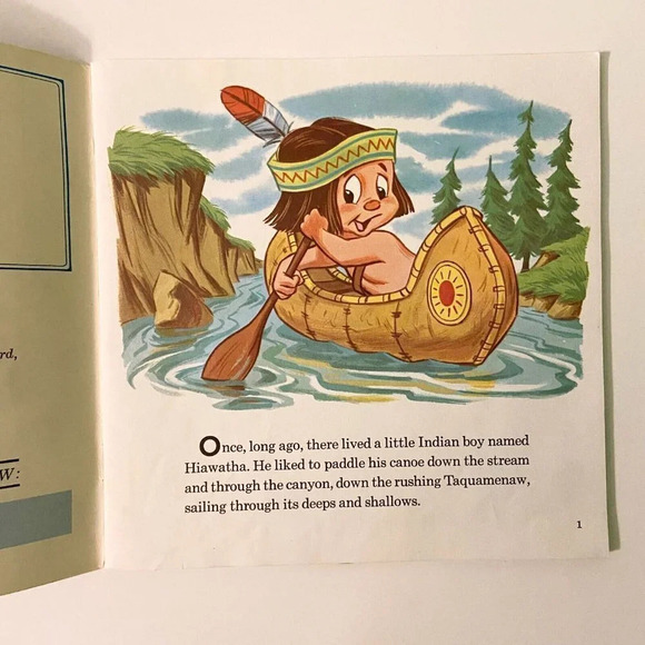 Vintage 1968 Disney Little  Hiawatha 7 Inch Record and Book - Picture 7 of 14